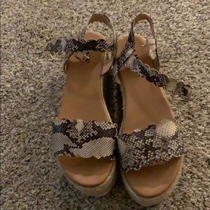 Snakeskin espadrille sandals